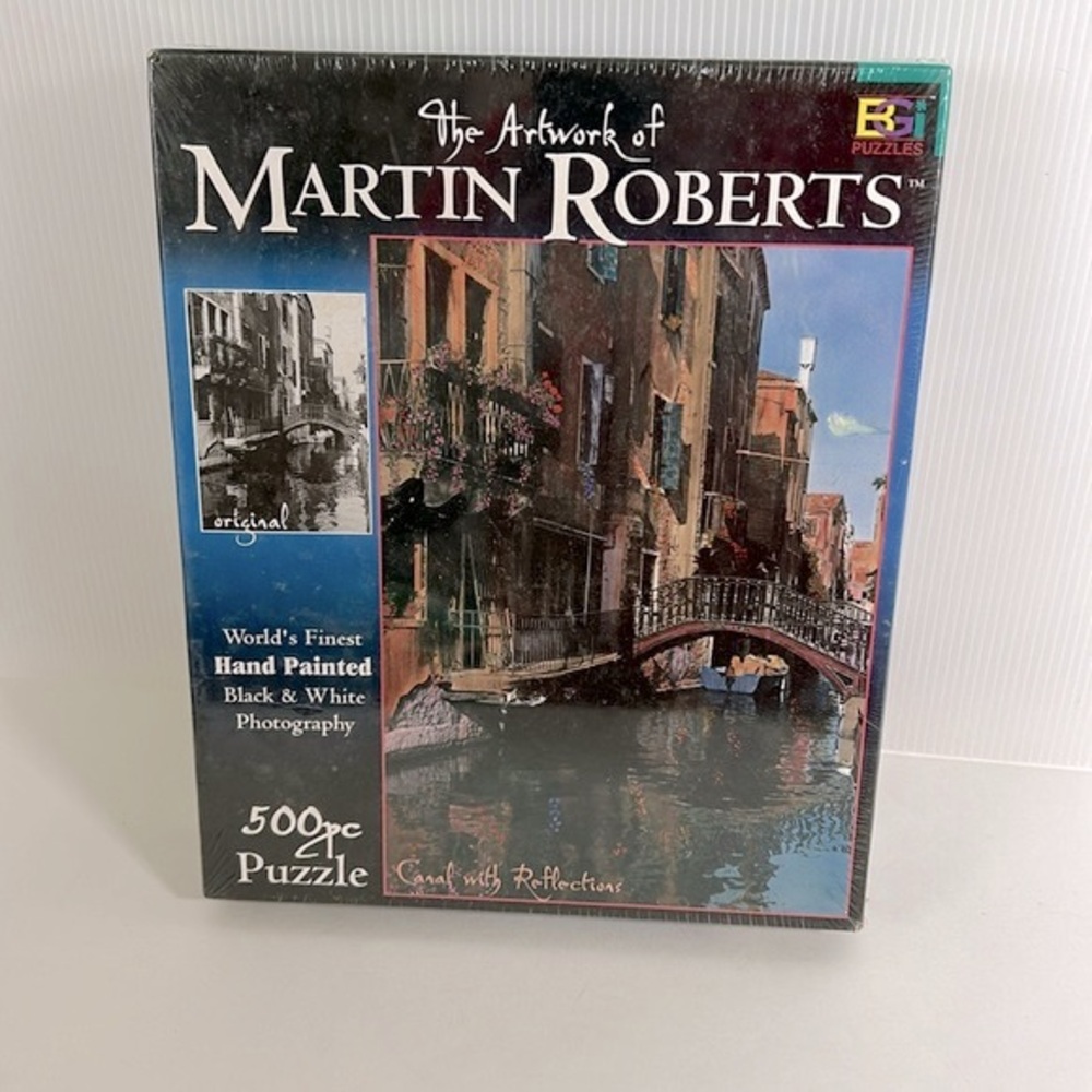 The Artwork of Martin Roberts Sealed 500 Piece Puzzle “Canal With Reflections”